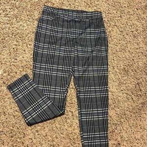 Plaid stretchy dress pants